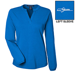 LADIES RALEIGH HALF-PLACKET KNIT TOP